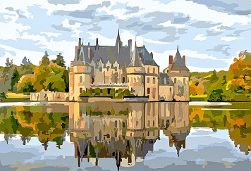 Château de la forêt. Un château face au lac