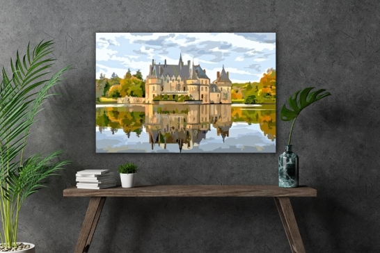 Un château face au lac